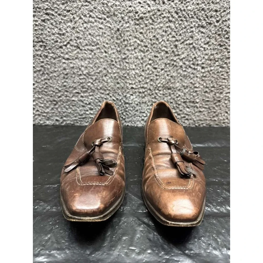 Boss Hugo Boss Tasseled Calfskin Leather Slip-On Loafers Brown‎ Mens Size 8.5 US boss-Beige-Suede-Slip-on-  main image 2
